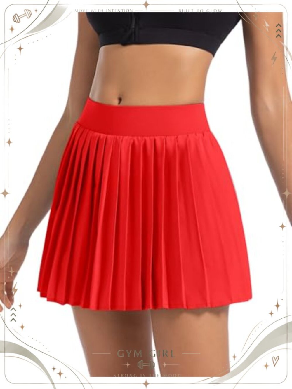 Pleated Tennis Skirt Built-in Shorts High-Waisted Athletic Skort Pockets
